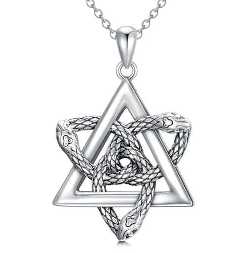 Silikepa 925 Sterling Silver Mysterious Snake Pendant Necklace