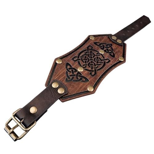 HiiFeuer Viking Runes Faux Leather Cuff Bracelet