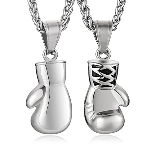 HZMAN Punk Stainless Steel Boxing Glove Chain Pendant Necklace