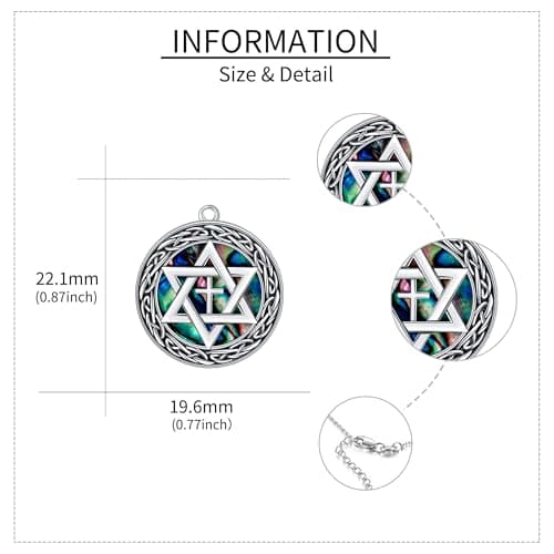 YFN Sterling Silver Celtic Cross & Star of David Pendant Jewelry for Women