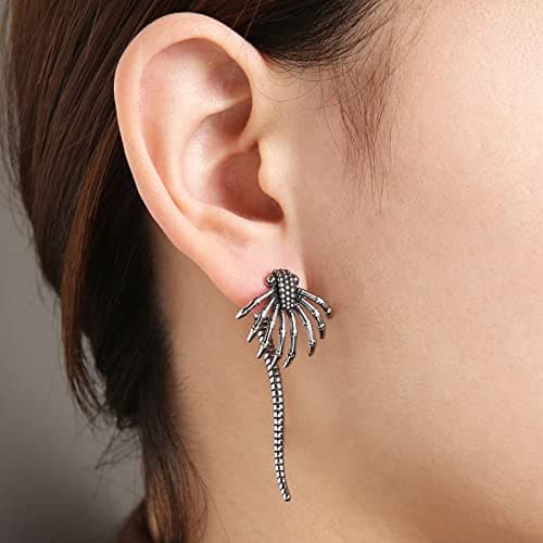 Alien Facehugger Earrings - Retro Gothic Punk Stainless Steel Stud Earrings for Men and Women