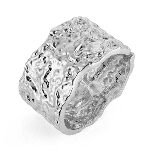HZMAN Thick Wide Open Hinge Bangle Bracelets for Women Jewelry Gift