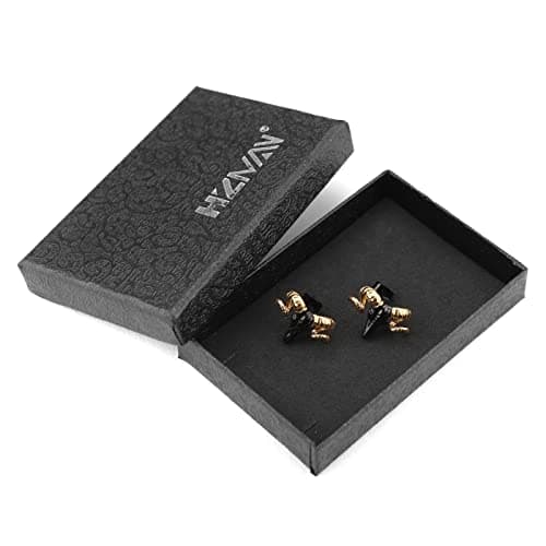 HZMAN Goat Head Stud Earrings Stainless Steel Biker Jewelry Gift