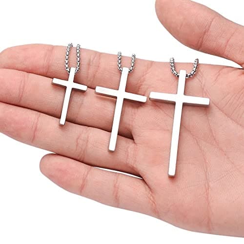 Stainless Steel Cross Necklace for Men and Boys