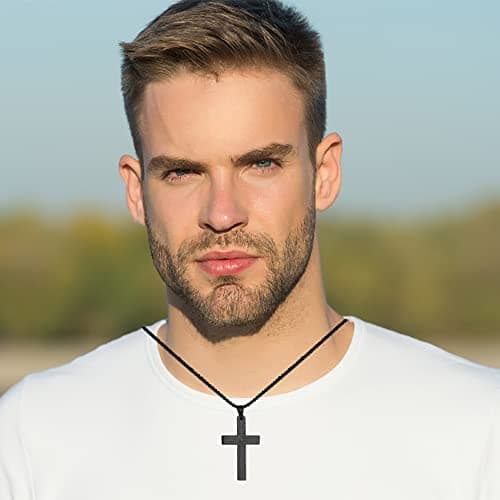 OEMOO Stainless Steel Cross Necklace, Lord's Prayer Pendant for Men & Women
