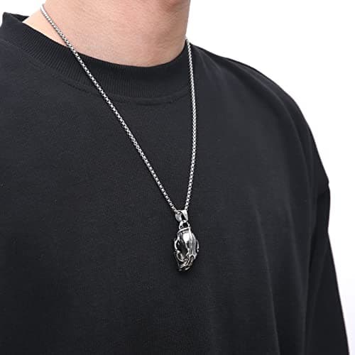 HZMAN Men's Gothic Stainless Steel Punk Pendant Necklace