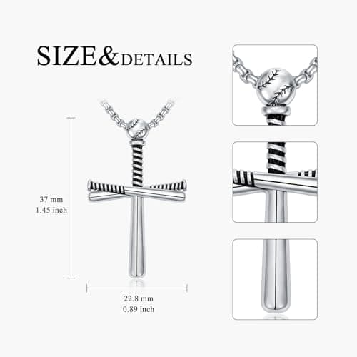Baseball Cross Necklace for Men and Women