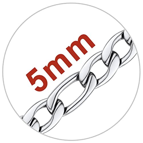 Figaro Chain Necklace - 3mm-9mm Stainless Steel, 18K Gold Plated, 16"-30"
