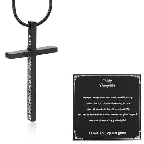 Philippians 4:13 Cross Necklace for Strength