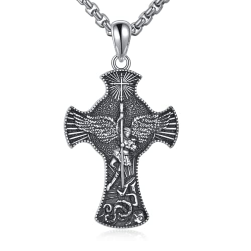YONFQE Celtic Knot Sterling Silver Abalone Cross Pendant Jewelry for Women