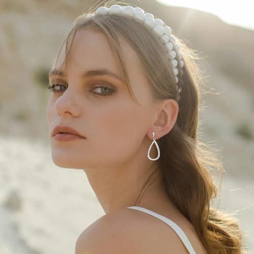 3 Pairs Clip-on Earrings for Women and Girls: Silver Tassel/Teardrop Crystal CZ Dangle Earrings