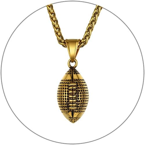 GOLDCHIC JEWELRY Sports Necklaces for Men and Teens – Stainless Steel Chain Jewelry for Football, Baseball, Soccer, Basketball, and Softball Fans