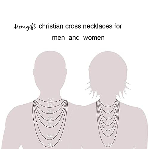 Christian Cross Necklace for Men Gold Silver Black Gifts