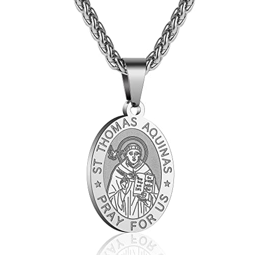 Stainless Steel Catholic Patron Saints Necklace 24 Inches
