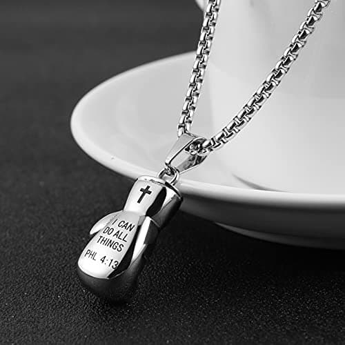 Stainless Steel Boxing Glove Chain Pendant Necklace for Men and Women