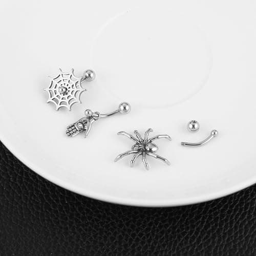 HZMAN 14G Surgical Steel Retro Gothic Belly Button Rings for Women