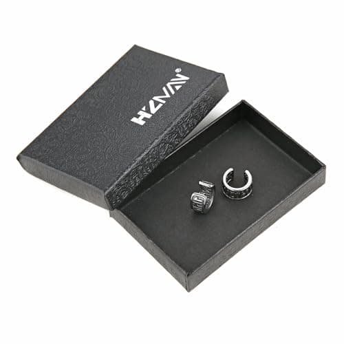 HZMAN Norse Viking Runes Ear Cuff Earrings - Retro Stainless Steel Jewelry for Men & Women