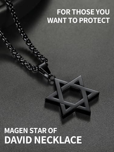 ChainsHouse Magen Star of David Necklace, Stainless Steel/18K Gold Plated Hexagram Jewelry