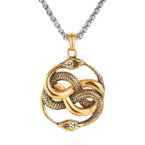 LOBON Fashion Snake Necklace - Gothic Stainless Steel Jewelry for Men & Women