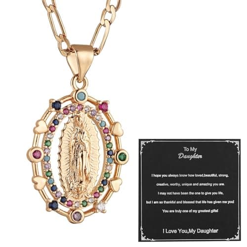 14K Gold Plated Virgin Mary Necklace