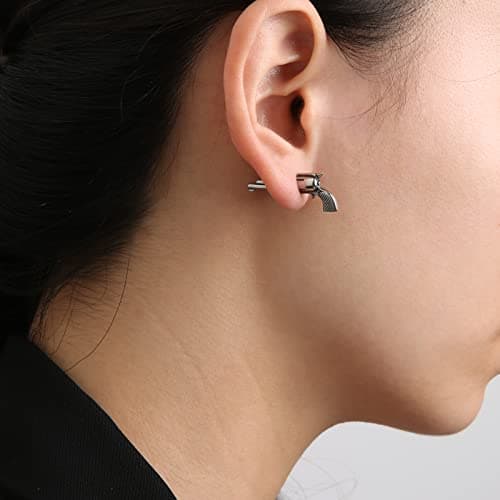 HZMAN Stainless Steel Gun Stud Earrings