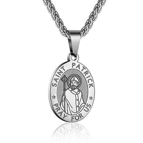 Stainless Steel Catholic Patron Saints Necklace 24 Inches