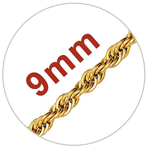 Figaro Chain Necklace - 3mm-9mm Stainless Steel, 18K Gold Plated, 16"-30"
