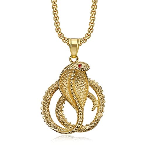 Gothic Snake Pendant Necklace for Men and Women