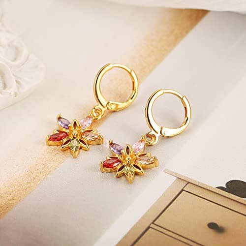 Crystal Flower Earrings for Women Girls