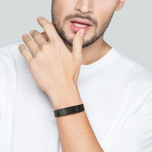 GLEZZA American Flag Cross Bible Verse Bracelet - Graduation Gift for Men & Teens