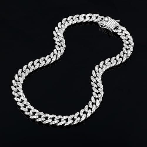 Men's Gold & Silver Plated Cuban Link Miami Necklace, 18-24 Inch Diamond Chain