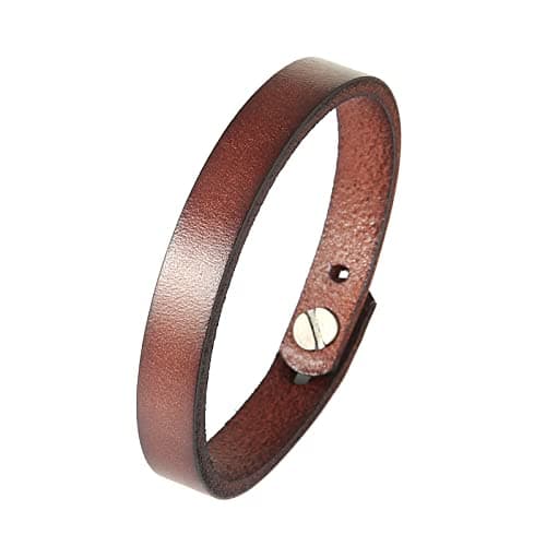 Adjustable Leather Cuff Bracelet: Steampunk Style Wristband