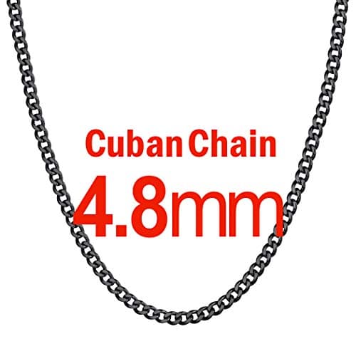 Men's Chunky Miami Cuban Chain Necklace with Custom Options - Available in Various Widths and Lengths, Gold Plated, Stainless Steel, or Black - Comes with Gift Box