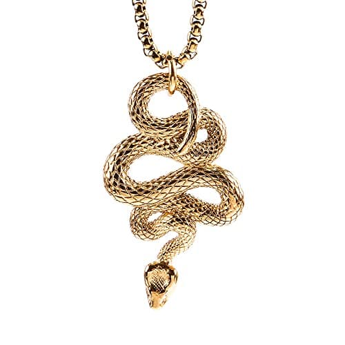 OAKKY Men's Gothic Stainless Steel Snake Animal Pendant Necklace