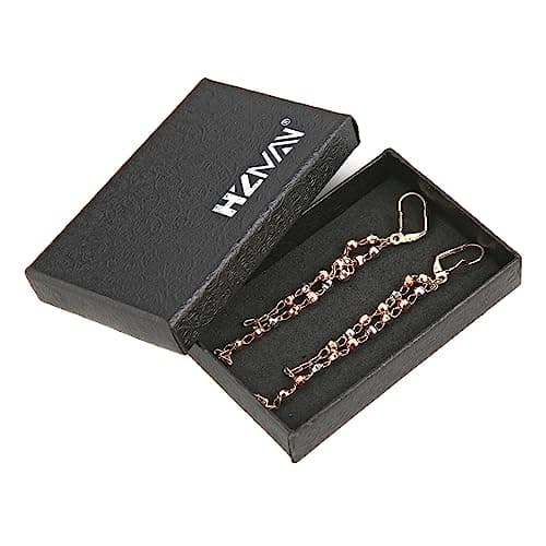 HZMAN Dainty 14K Gold Plated Long Tassel Rosary Beads Earrings for Women