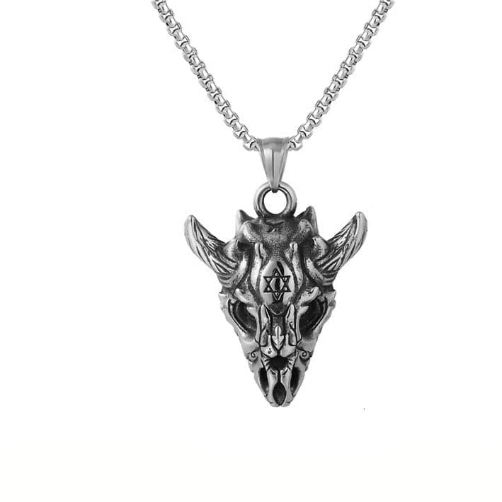 Stainless Steel Square Pearl Chain Punk Necklaces for Men