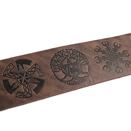 HZMAN Viking Yggdrasil World Tree Leather Bracelet (7.5-8.5 Inches)