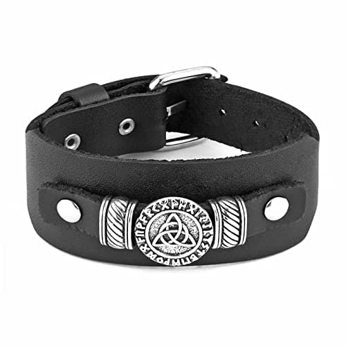 HZMAN Leather Braided Viking Bracelets for Men - Biker Vintage Talisman Jewelry Gift