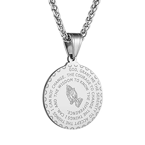 Christian Prayer Necklace Stainless Steel Pendant