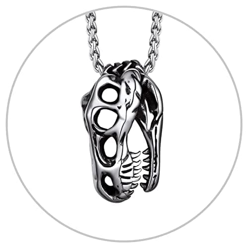 Richsteel Men's Crocodile T-Rex Skeleton Punk Jewelry