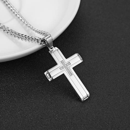 Stainless Steel Minimalist Cross Necklace for Men and Boys