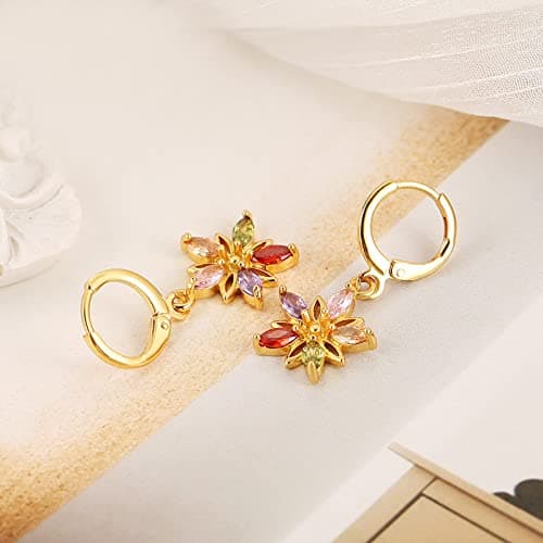 Crystal Flower Earrings for Women Girls