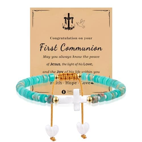 Smilelife Inspirational Cross Bracelet & Blessing Card for Boys & Girls, Easter & Communion Gift