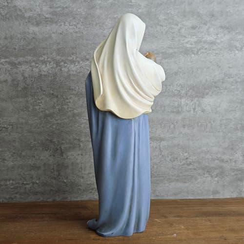 BC BUILDCLASSIC 12.75" Hand Painted Virgin Mary Statue, Religious Gift for Mom