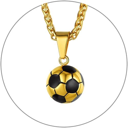 GOLDCHIC JEWELRY Sports Necklaces for Men and Teens – Stainless Steel Chain Jewelry for Football, Baseball, Soccer, Basketball, and Softball Fans