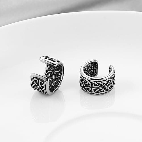 HZMAN Celtic Knot Ear Cuff Earrings for Men & Women