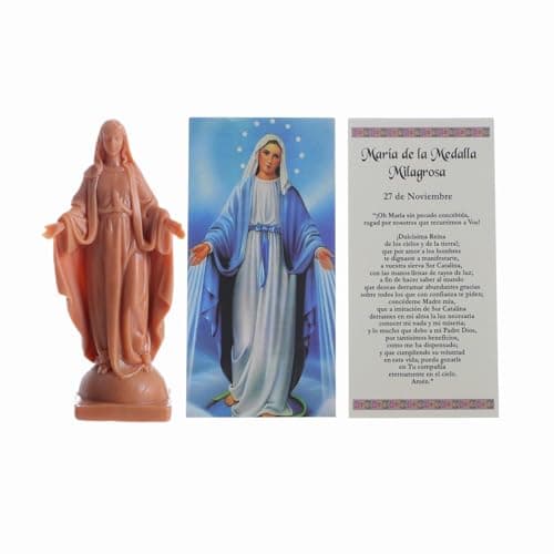 KOMI KOMI Virgin Mary Statue with Prayer Card for Women Catholic Dashboard Decor