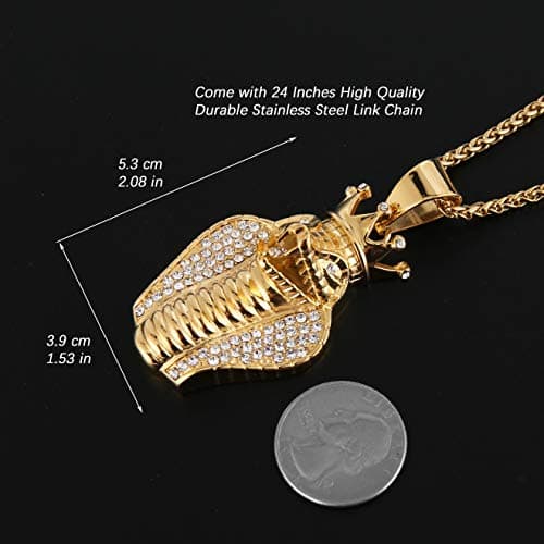 HZMAN Egypt Cobra King Pendant Necklace Hip Hop Chain