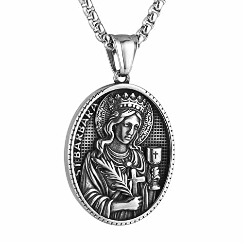 HZMAN Stainless Steel Religious Christian Amulet Pendant Necklace