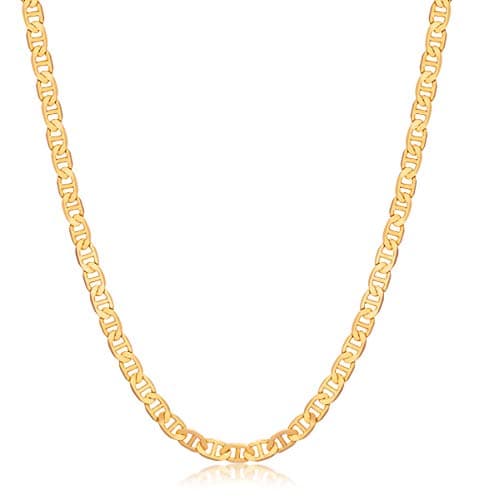 Barzel Brazilian Made 18K Gold Plated Women's Flat Mariner Necklace